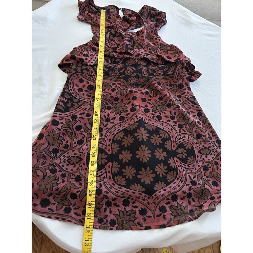 For Love and Lemons Floral Margot Chiffon Halter Mini Dress Womens Size Small - Picture 9 of 9